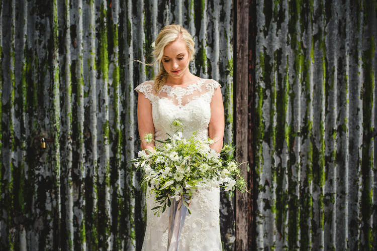 Greenery Bouquet Foliage Flowers Bride Bridal Ribbons Garden of Hygge Wedding Ideas http://www.sophieduckworthphotography.com/