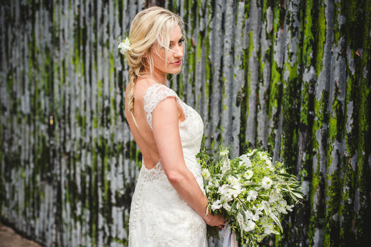 Romantica of Devon Lace Dress Gown Bride Bridal Low Back Buttons Garden of Hygge Wedding Ideas http://www.sophieduckworthphotography.com/
