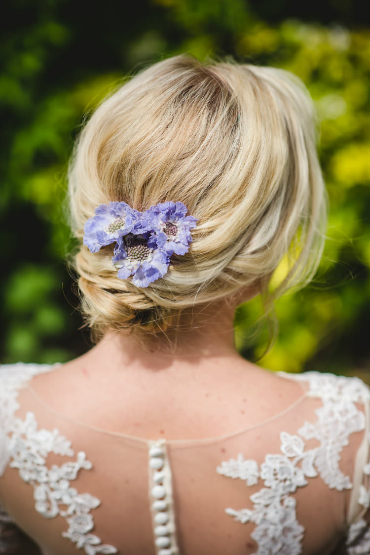 Bride Bridal Hair Style Up Do Flowers Garden of Hygge Wedding Ideas http://www.sophieduckworthphotography.com/