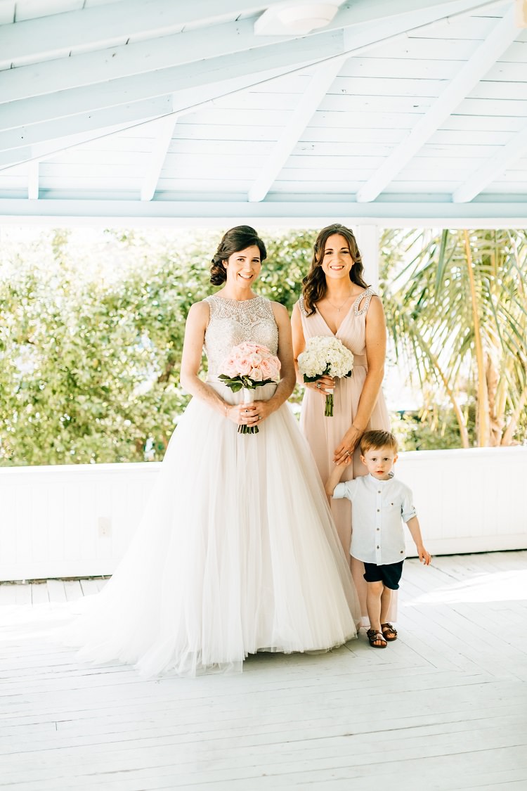 Bride Bridal Gown Dress Madison James Embellished Beading Blush Bridesmaid Pink Gold Flamingos Pineapples Florida Destination Wedding http://www.findinglightphotography.com/