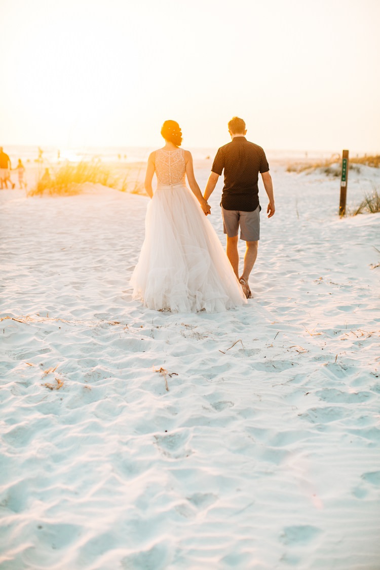 Madison James Bride Bridal Gown Dress Embellished Beading Tulle Alexander McQueen Shirt Reiss Shorts Groom Beach Pink Gold Flamingos Pineapples Florida Destination Wedding http://www.findinglightphotography.com/