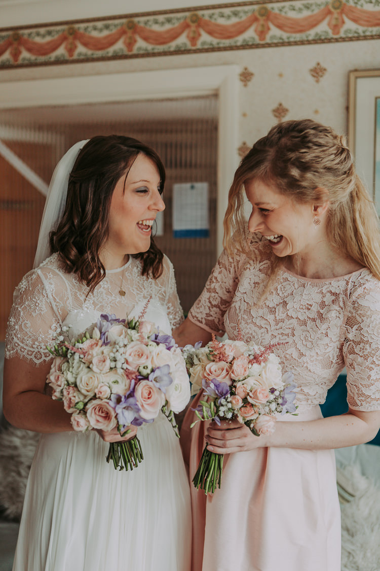 Pale Pink Lace Bridesmaid Top Skirt Rustic Charm Contemporary Pastel Barn Wedding http://www.bloomweddings.co.uk/
