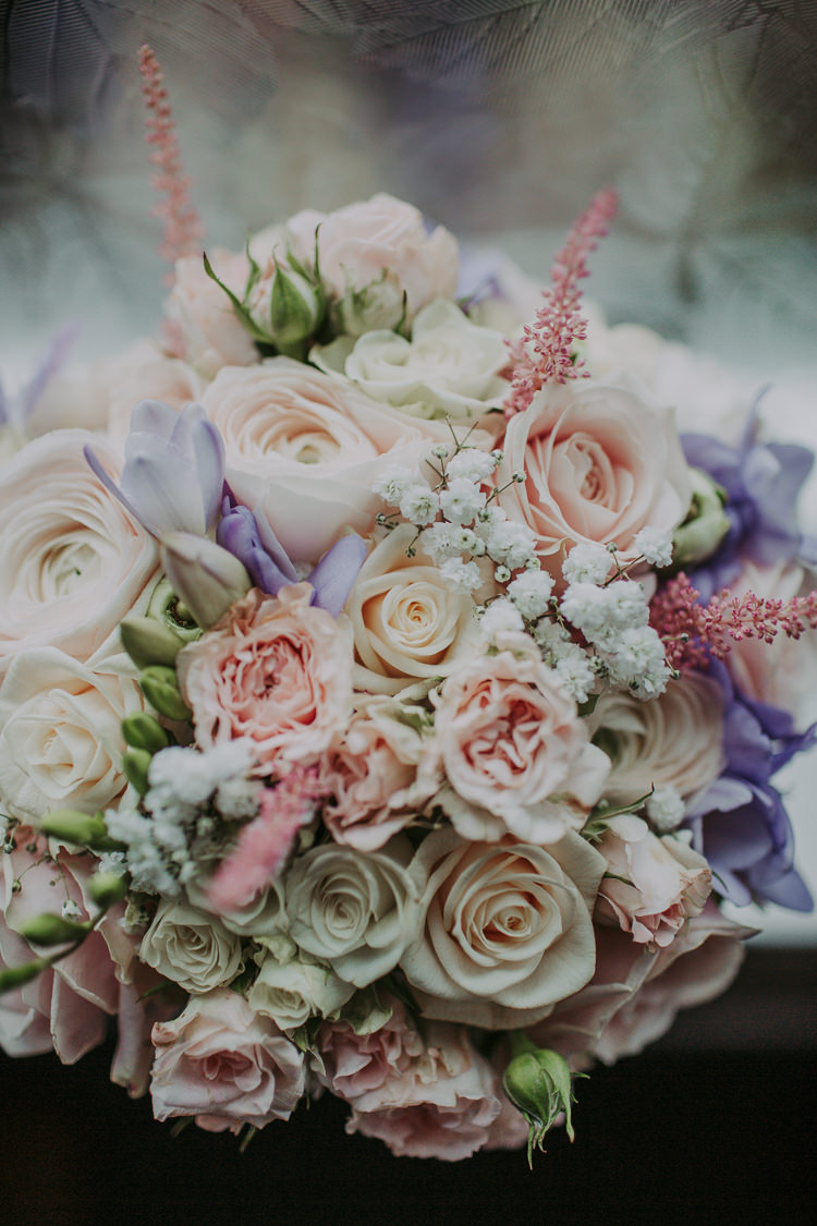 Pink Rose Astilbe Flowers Bride Bridal Lilac Bouquet Rustic Charm Contemporary Pastel Barn Wedding http://www.bloomweddings.co.uk/