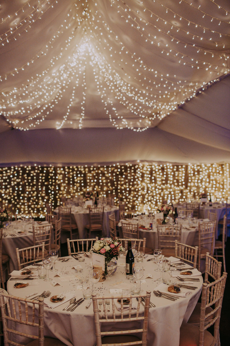 Marquee Fairy Lights Rustic Charm Contemporary Pastel Barn Wedding http://www.bloomweddings.co.uk/