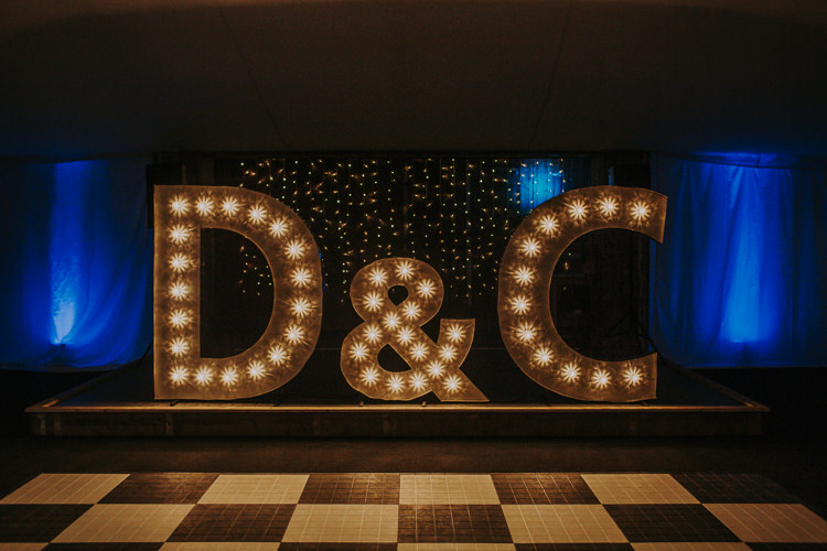 Light Letters Decor Rustic Charm Contemporary Pastel Barn Wedding http://www.bloomweddings.co.uk/