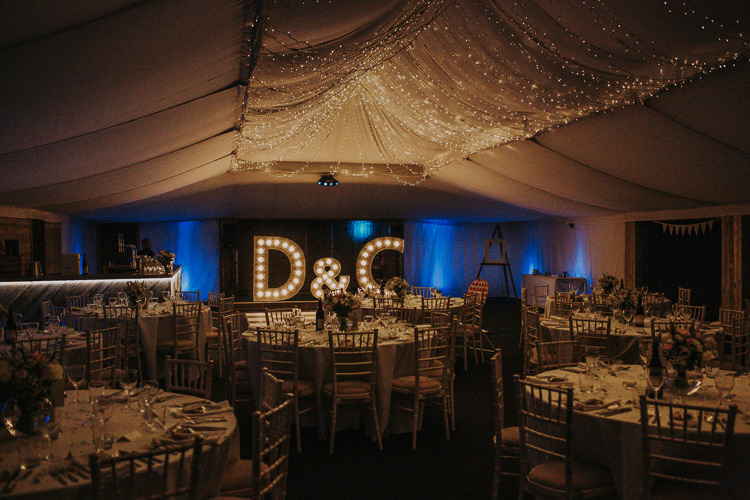 Marquee Lights Fairy Lighting Rustic Charm Contemporary Pastel Barn Wedding http://www.bloomweddings.co.uk/