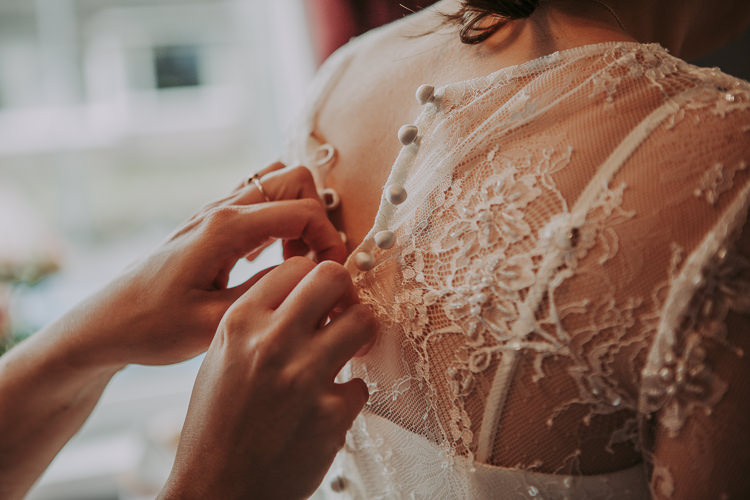 Button Lace Top Bride Bridal Rustic Charm Contemporary Pastel Barn Wedding http://www.bloomweddings.co.uk/