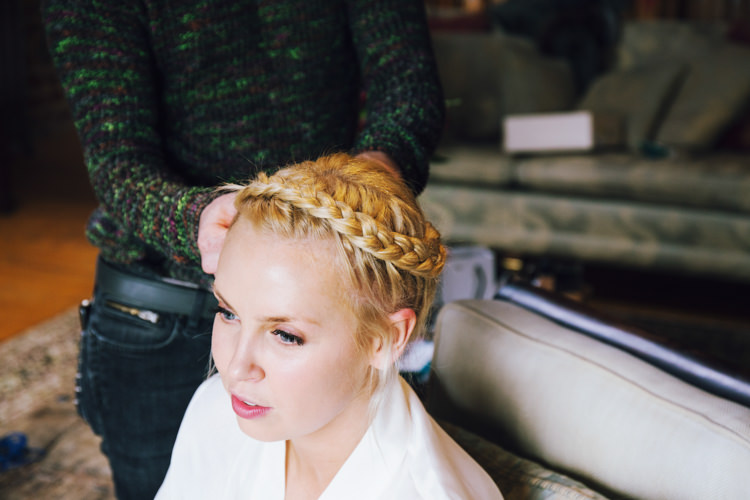 Bride Bridal Hairstyle Plait Up Do Relaxed Bohemian Spring Barn Wedding http://emilytylerphotography.com/