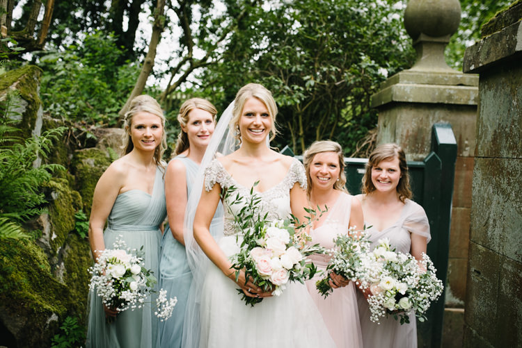 Bride Bridal Dress Gown Anna Campbell Embellishment A Line Veil Jenny Yoo Annabelle Bridesmaids Gypsophila Roses Greenery Eucalyptus Rustic DIY Wedding at Home in the Peak District http://www.peakography.co.uk/
