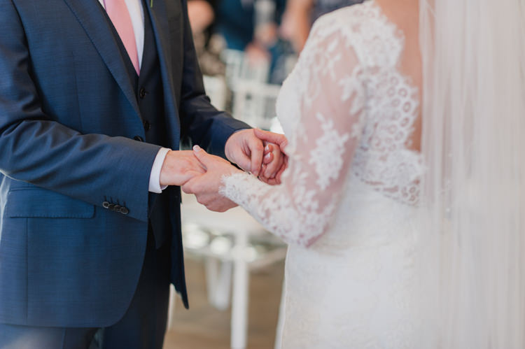 Bride Bridal Essense of Australia Gown Dress Long Sleeves Veil Hugo Boss Groom Classic Spring Cherry Blossom Wedding http://www.hannahmcclunephotography.com/