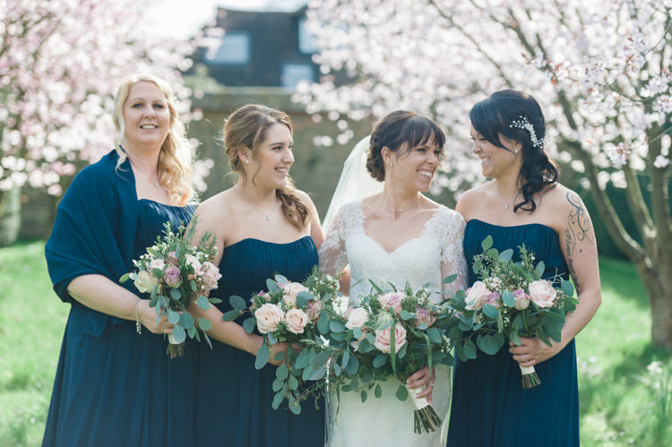 Bride Bridal Essense of Australia Gown Dress Long Sleeves Veil Bouquet Eucalptus Rose Blush Pink Navy Blue Bridesmaids Classic Spring Cherry Blossom Wedding http://www.hannahmcclunephotography.com/