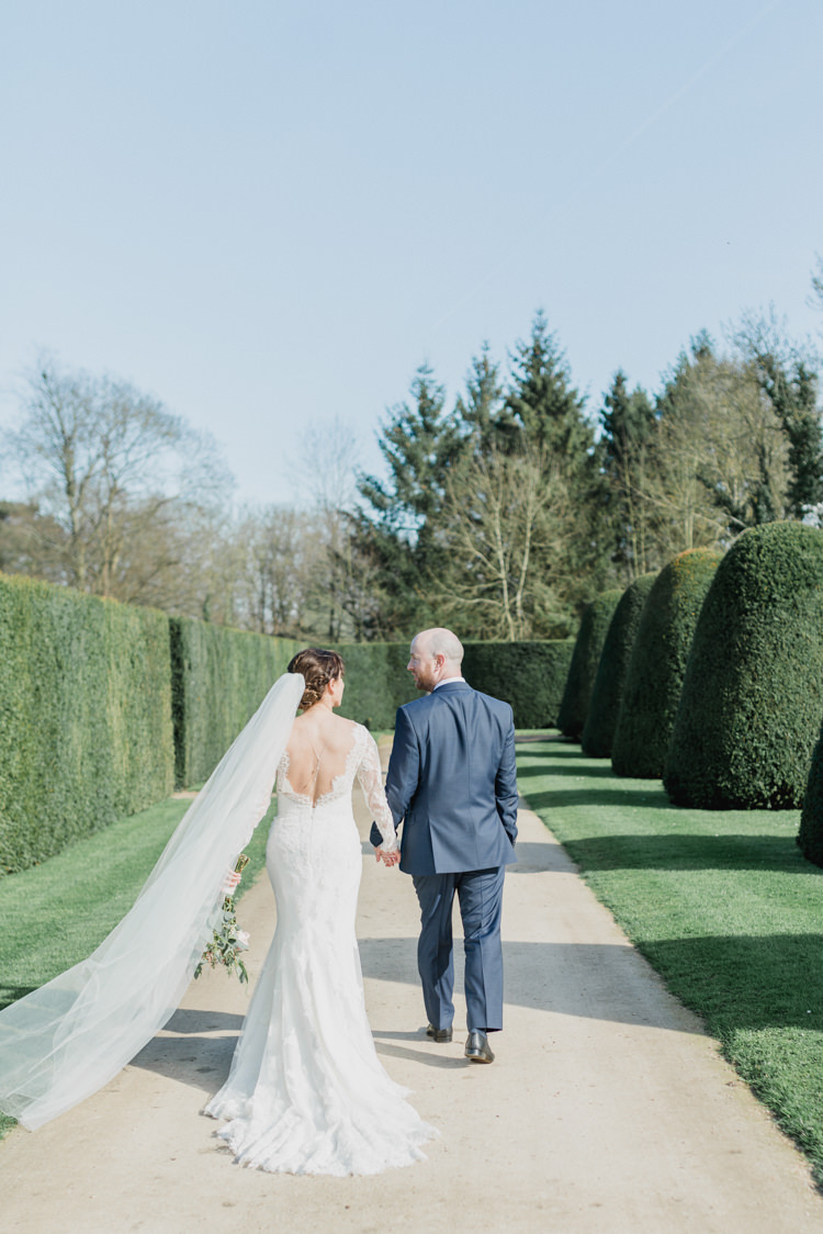 Bride Bridal Essense of Australia Gown Dress Long Sleeves Veil Bouquet Eucalyptus Rose Blush Pink Hugo Boss Groom Classic Spring Cherry Blossom Wedding http://www.hannahmcclunephotography.com/