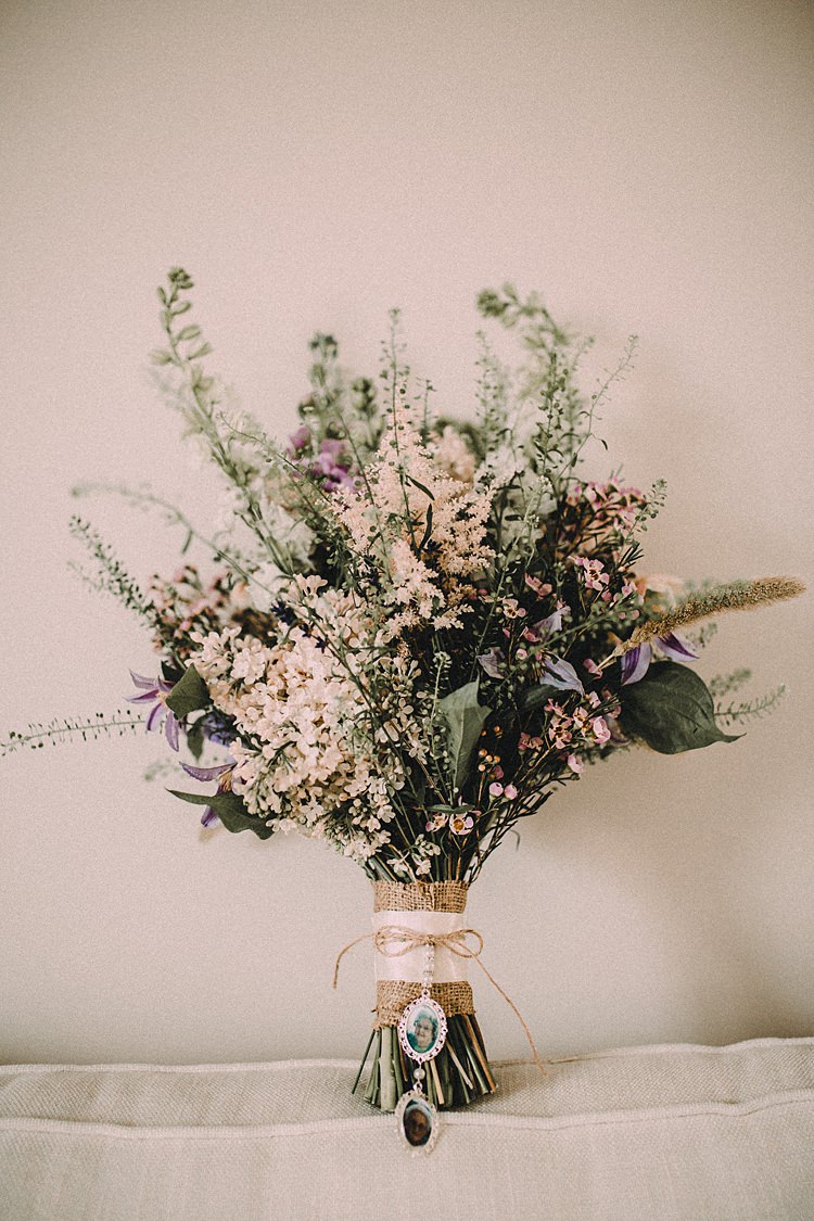 Bouquet Dried Flowers Astilbe Hessian Twine Bride Bridal Woodland Lavender Spring Country Wedding http://www.carlablainphotography.co.uk/