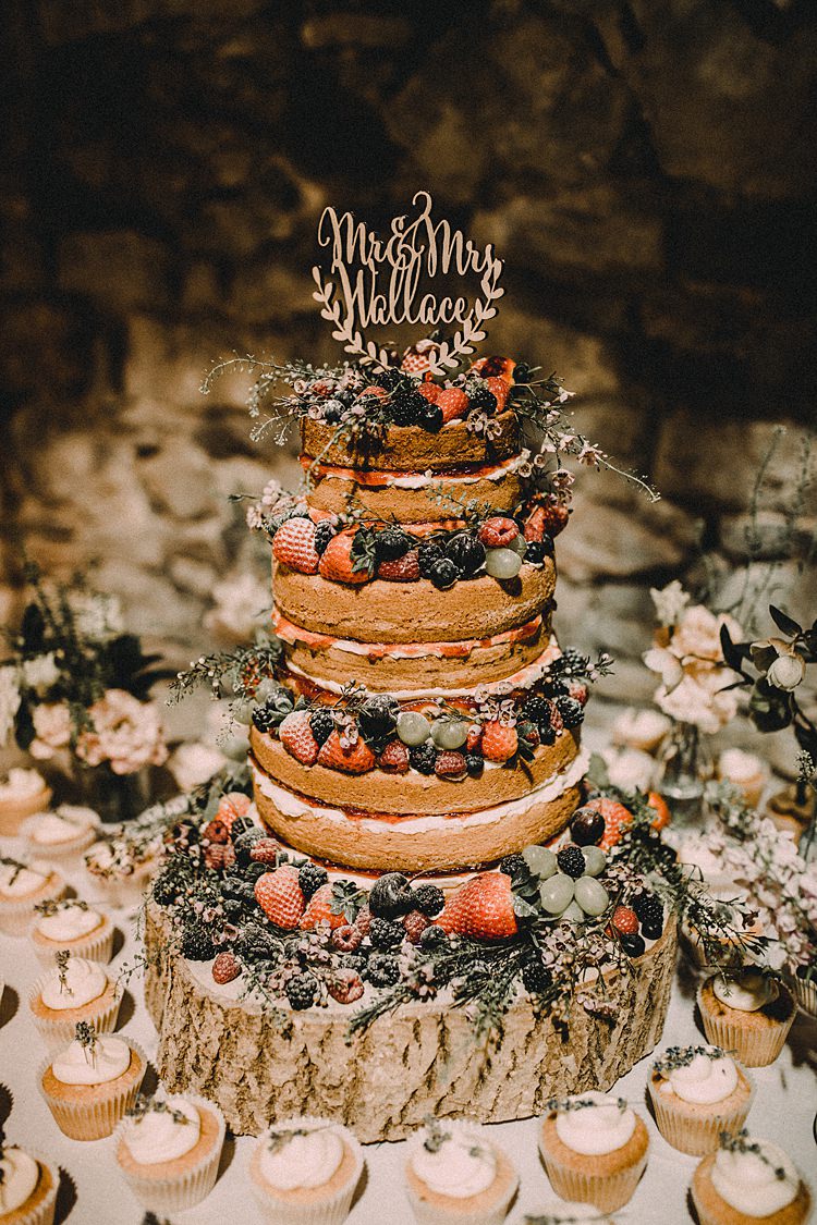 Naked Cake Sponge Layer Fruit Berries Topper Cup Cakes Log Woodland Lavender Spring Country Wedding http://www.carlablainphotography.co.uk/