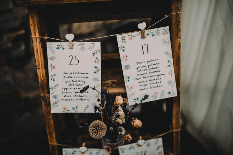 Ladder Seating Plan Woodland Lavender Spring Country Wedding http://www.carlablainphotography.co.uk/