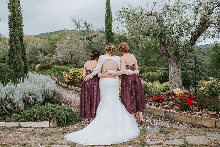 Lace Bridesmaid Dresses Mid Destination Italy Wedding Burgundy http://www.brookrosephotography.co.uk/