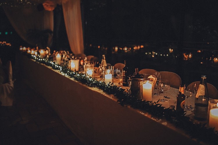 Candles Lighting Table Decor Greenery Destination Italy Wedding Burgundy http://www.brookrosephotography.co.uk/