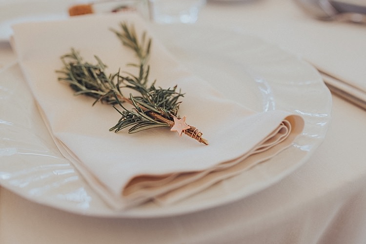 Rosemary Place Setting Star Twine Destination Italy Wedding Burgundy http://www.brookrosephotography.co.uk/