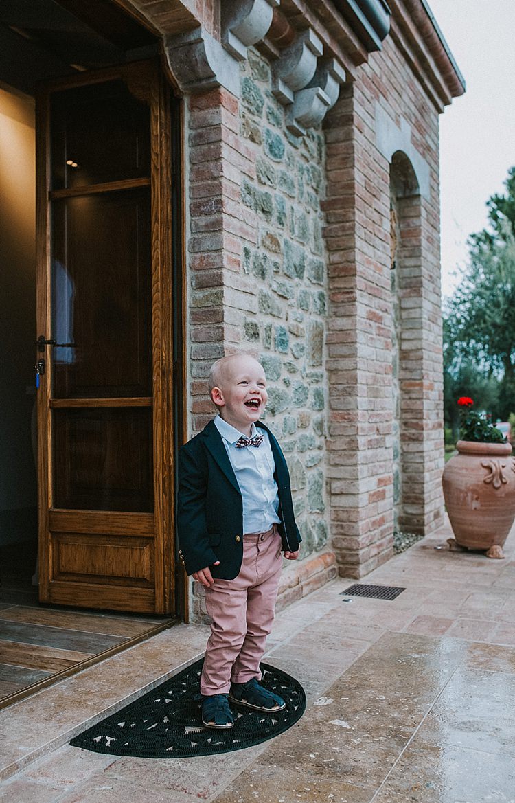 Page Boy Pink Trousers Bow Tie Sandals Destination Italy Wedding Burgundy http://www.brookrosephotography.co.uk/