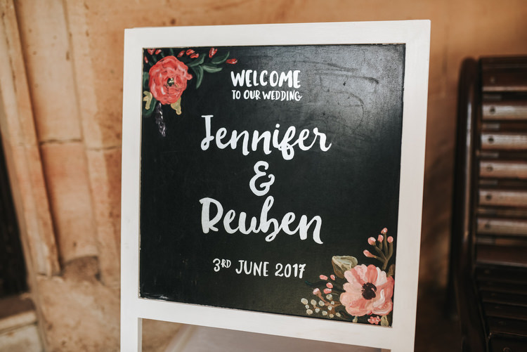 Floral Calligraphy Chalk Board Black Painted Sign Welcome Crafty Fun Budget Friendly Wedding https://www.pearbearphotography.com/