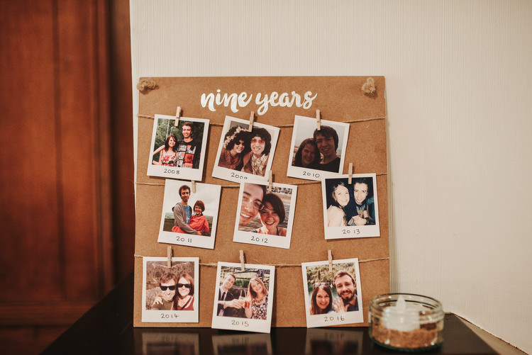 Polariod Photo Board Pegs Twine Crafty Fun Budget Friendly Wedding https://www.pearbearphotography.com/