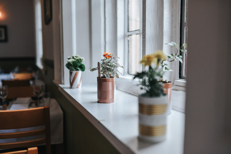 Painted Tin Can Flowers Decor Crafty Fun Budget Friendly Wedding https://www.pearbearphotography.com/
