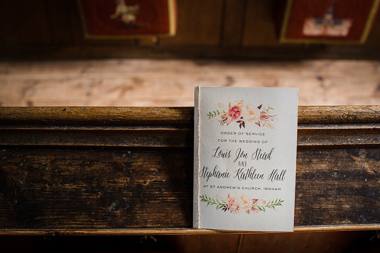 Floral Order Service Stationery Graceful Walled Garden Wedding http://helenkingphotography.co.uk/