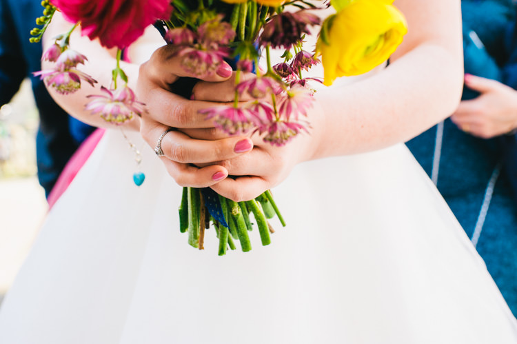 Pink Nails Bride Bridal Manicure Alternative Home Made Colourful Wedding http://allisondeweyphotography.co.uk/