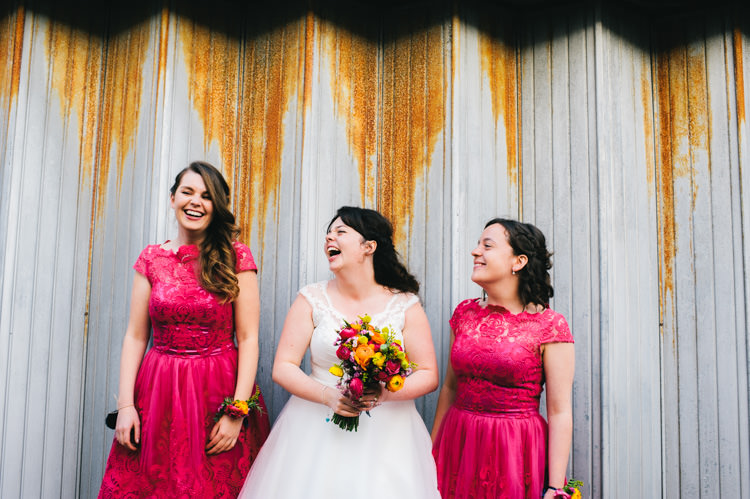 Pink Lace Bridesmaid Dresses Alternative Home Made Colourful Wedding http://allisondeweyphotography.co.uk/