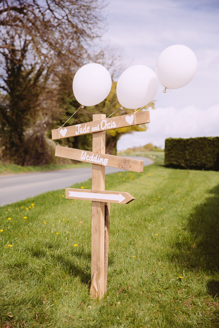 Wooden Sign Post Balloons Romantic Soft Pastel Pretty Wedding http://hayleybaxterphotography.com/