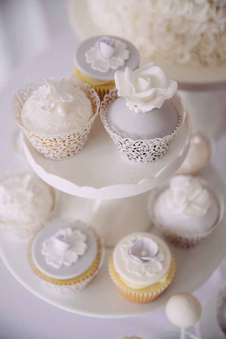 Grey White Cup Cakes Dessert Romantic Soft Pastel Pretty Wedding http://hayleybaxterphotography.com/
