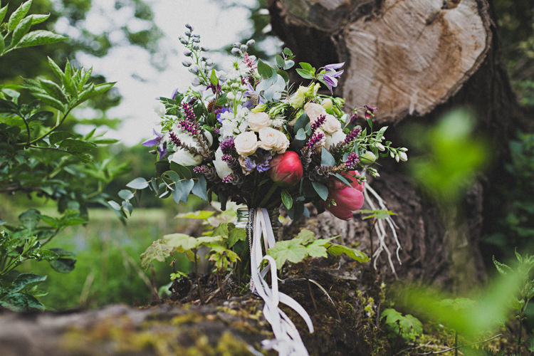 Bouquet Flowers Bride Bridal Peony Rose Ribbon Enchanting Free-Spirited Outdoor Wedding http://www.johnelphinstonestirling.com/
