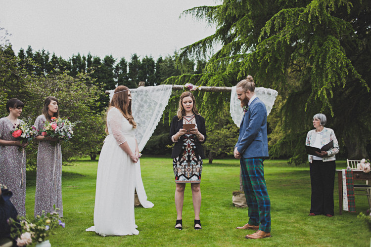 Backdrop Branch Fabric Lace Rustic Ceremony Enchanting Free-Spirited Outdoor Wedding http://www.johnelphinstonestirling.com/