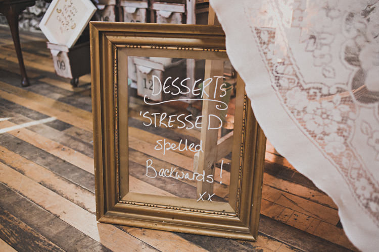 Dessert Pudding Sign Mirror Enchanting Free-Spirited Outdoor Wedding http://www.johnelphinstonestirling.com/