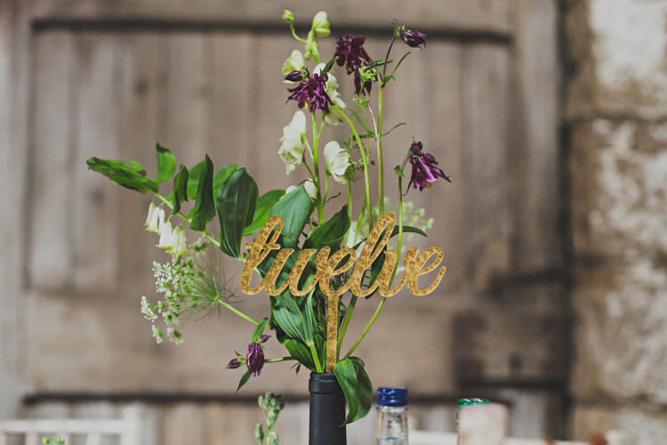 Gold Table Names Numbers Enchanting Free-Spirited Outdoor Wedding http://www.johnelphinstonestirling.com/