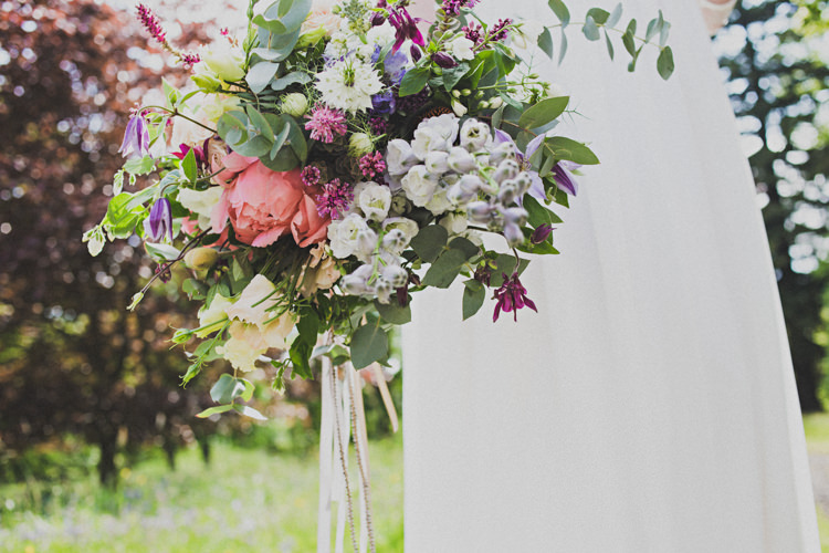 Bouquet Flowers Bride BRidal Ribbons Peony Enchanting Free-Spirited Outdoor Wedding http://www.johnelphinstonestirling.com/