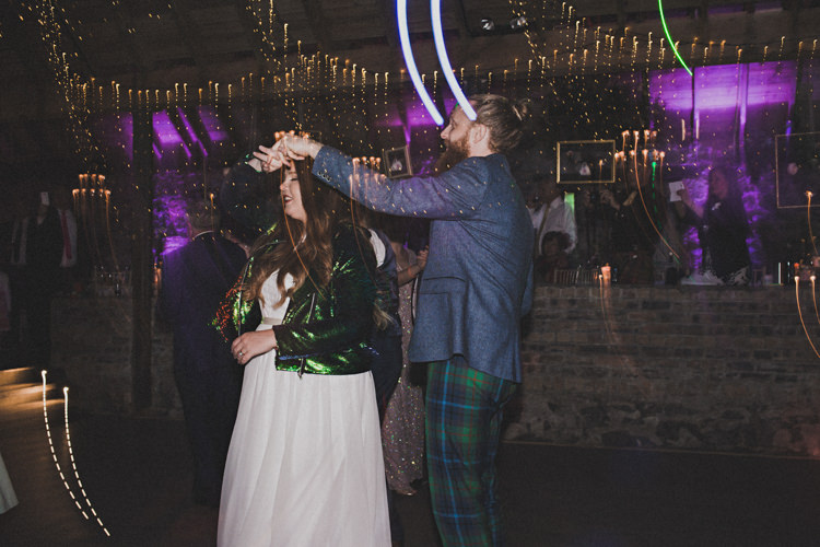 Green Sequin Jacket Bride Bridal Enchanting Free-Spirited Outdoor Wedding http://www.johnelphinstonestirling.com/