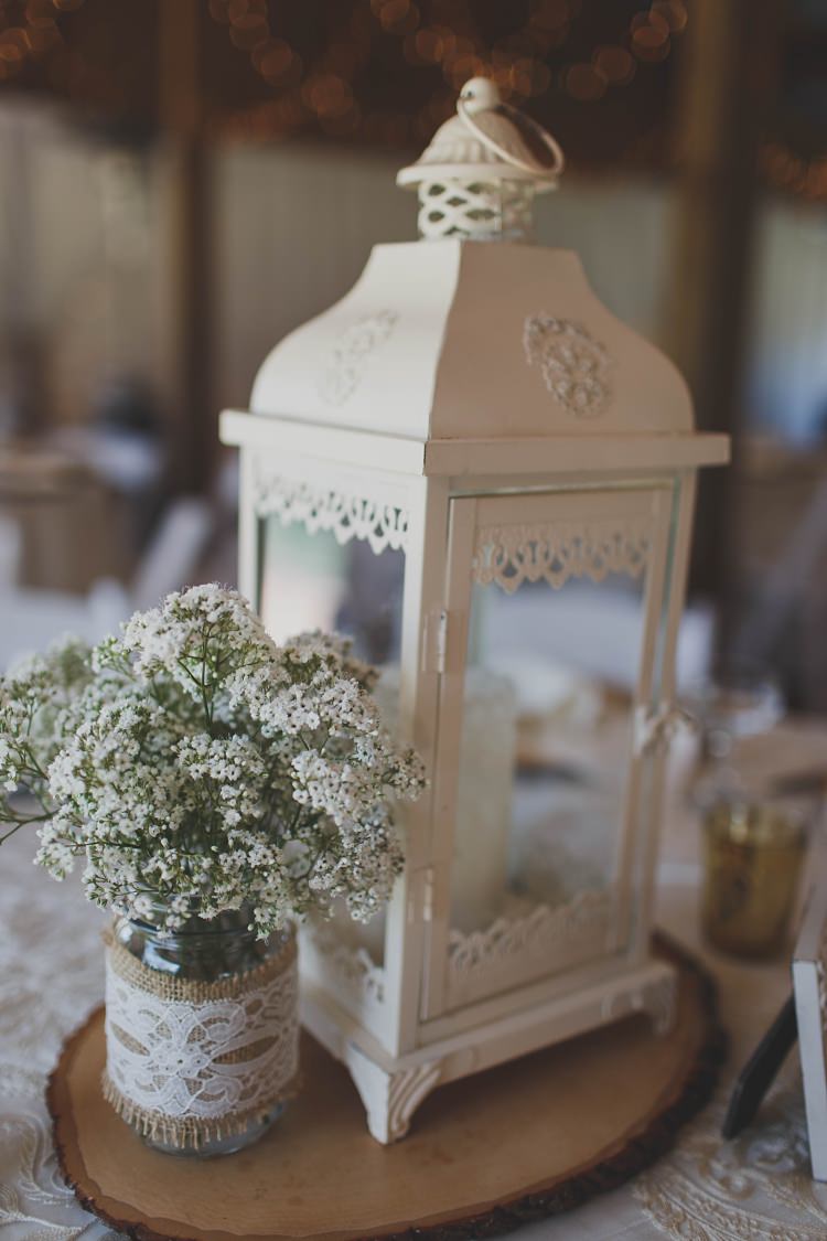 Lantern Table Decoration Rustic Glam Twinkling Ranch Wedding Florida https://www.stacypaulphotography.com/