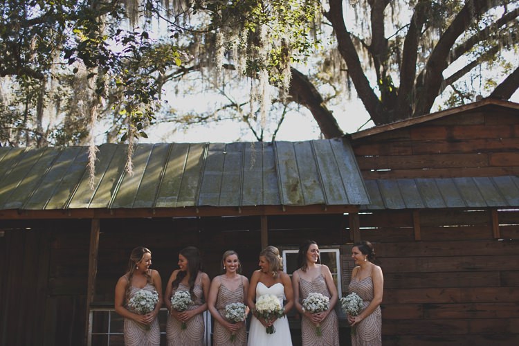 Bride Bridesmaids Laughter Glam Twinkling Ranch Wedding Florida https://www.stacypaulphotography.com/