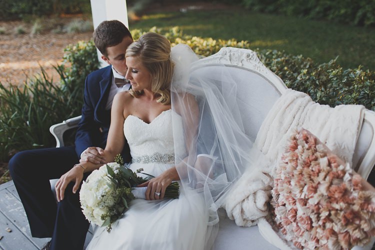 Bride Groom Sitting Sofa Glam Twinkling Ranch Wedding Florida https://www.stacypaulphotography.com/
