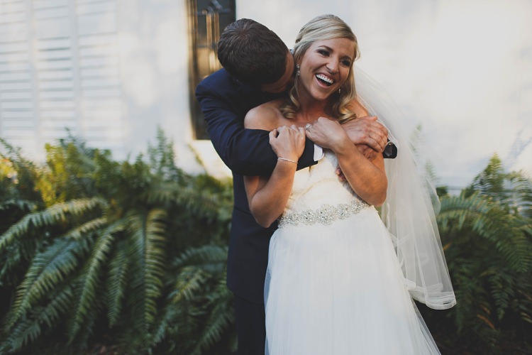 Bride Groom Hug Laughter Glam Twinkling Ranch Wedding Florida https://www.stacypaulphotography.com/