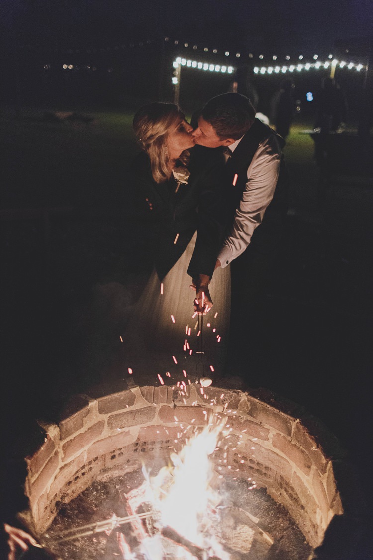 Bride Groom Fire Marshmallows Glam Twinkling Ranch Wedding Florida https://www.stacypaulphotography.com/