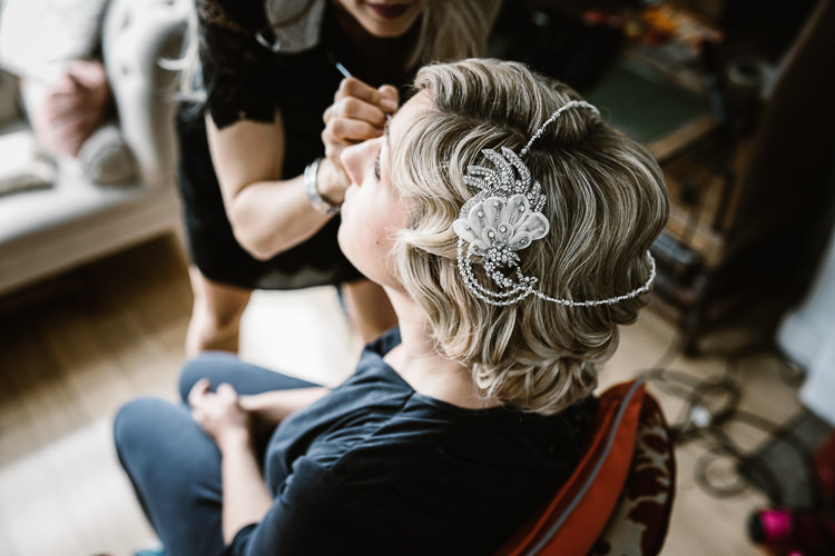 Art Deco Gatsby Hair Bride Bridal Style Laid Back Local London Lido Wedding http://andrewbrannanphotography.co.uk/