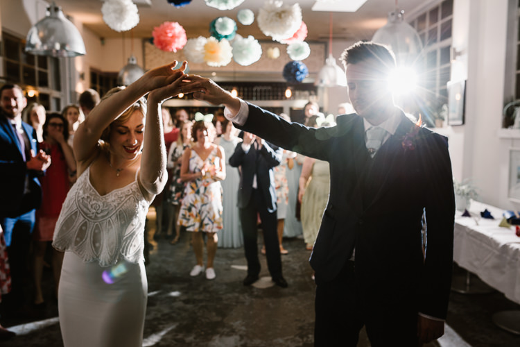 First Dance Dancing Bride Groom Party Reception Laid Back Local London Lido Wedding http://andrewbrannanphotography.co.uk/