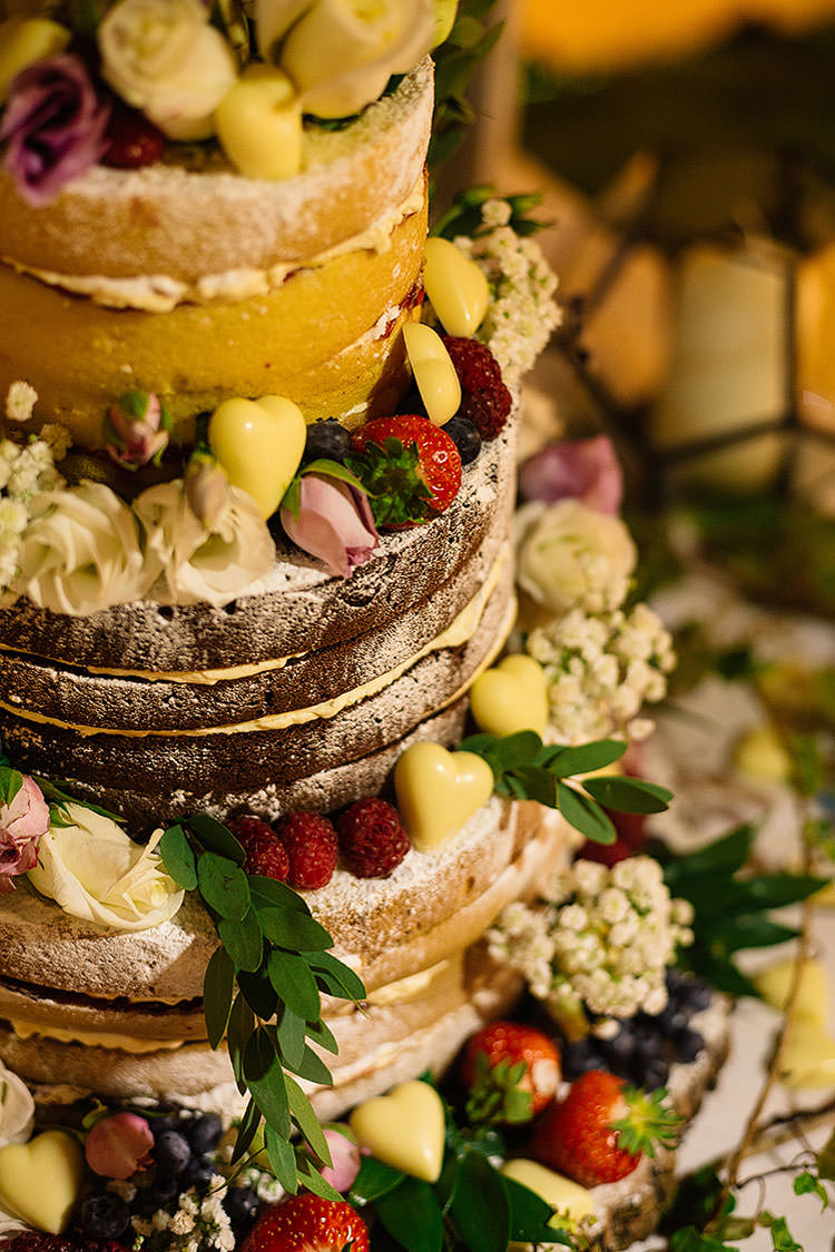 Naked Cake Tower Sponge Layer Fruit Berries Charming Natural Countryside Tipi Wedding http://www.pauljosephphotography.co.uk/