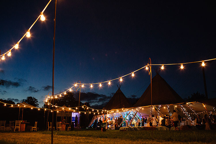 Festoon Lights Magic Charming Natural Countryside Tipi Wedding http://www.pauljosephphotography.co.uk/