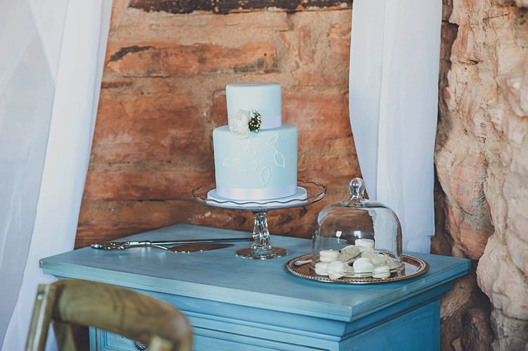Blue Cake Dessert Windy Valley of Fire Wedding Nevada https://cactusandlaceweddings.com/