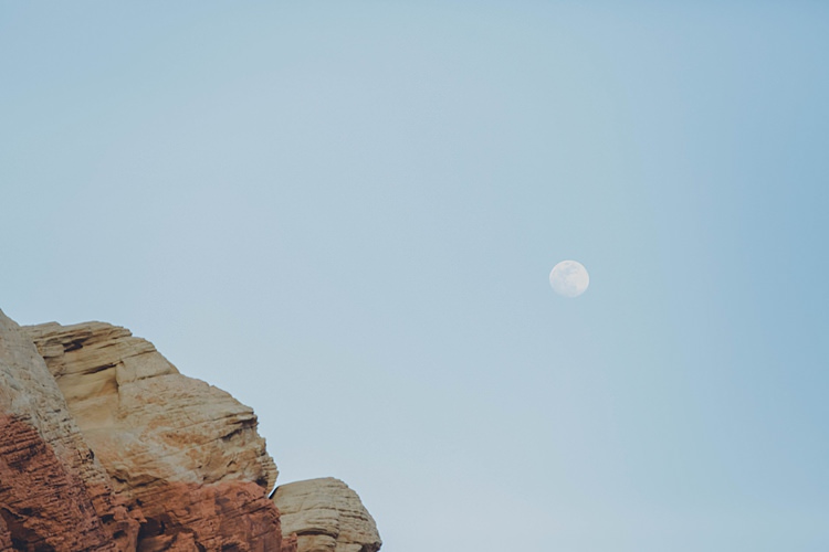 Landscape Sky Moon Windy Valley of Fire Wedding Nevada https://cactusandlaceweddings.com/
