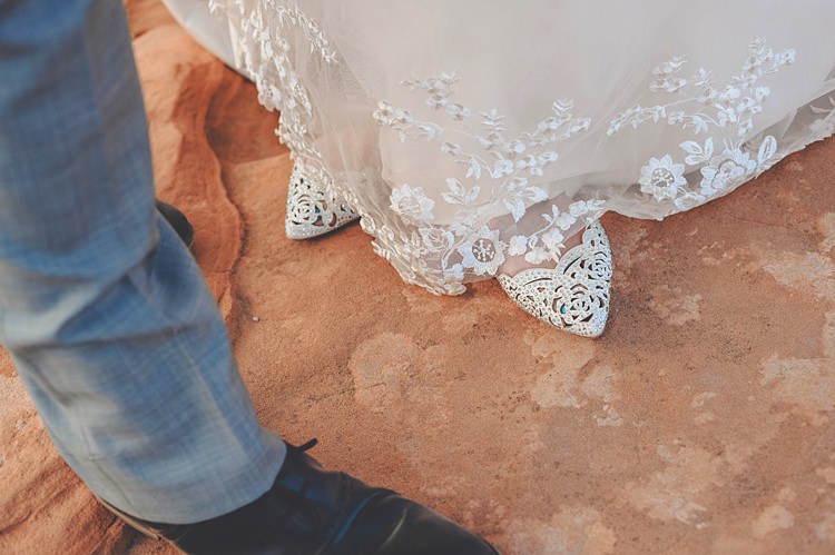 Shoes Bride Groom Windy Valley of Fire Wedding Nevada https://cactusandlaceweddings.com/