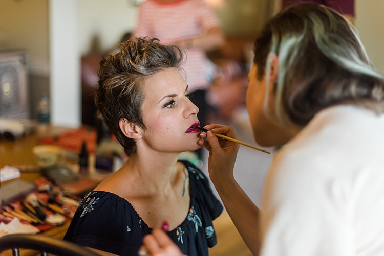 Bride Makeup Getting Ready Colourful Bohemian Barn Wedding Pennsylvania http://www.dawn-derbyshire.com/